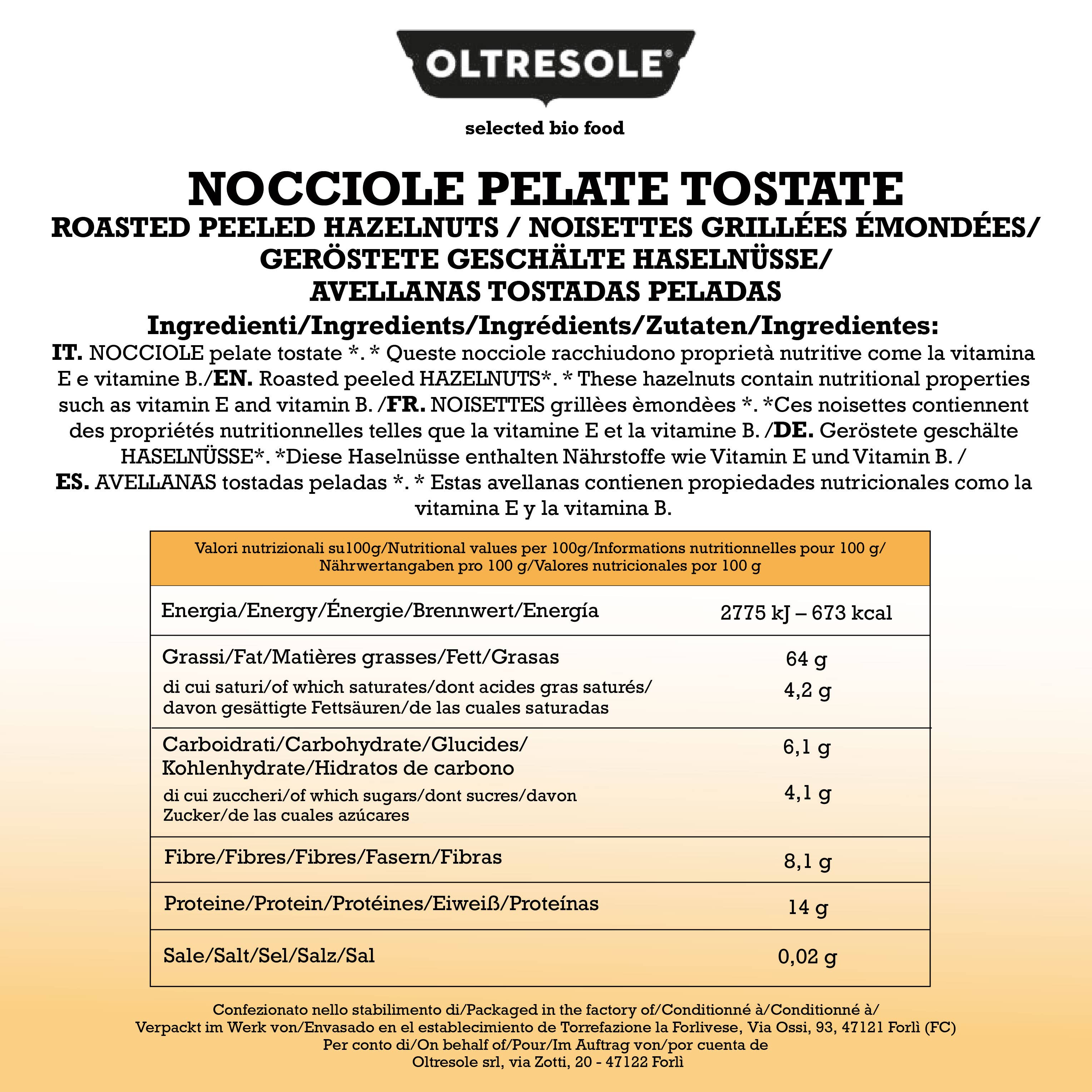 Roasted peeled hazelnuts 250 gr