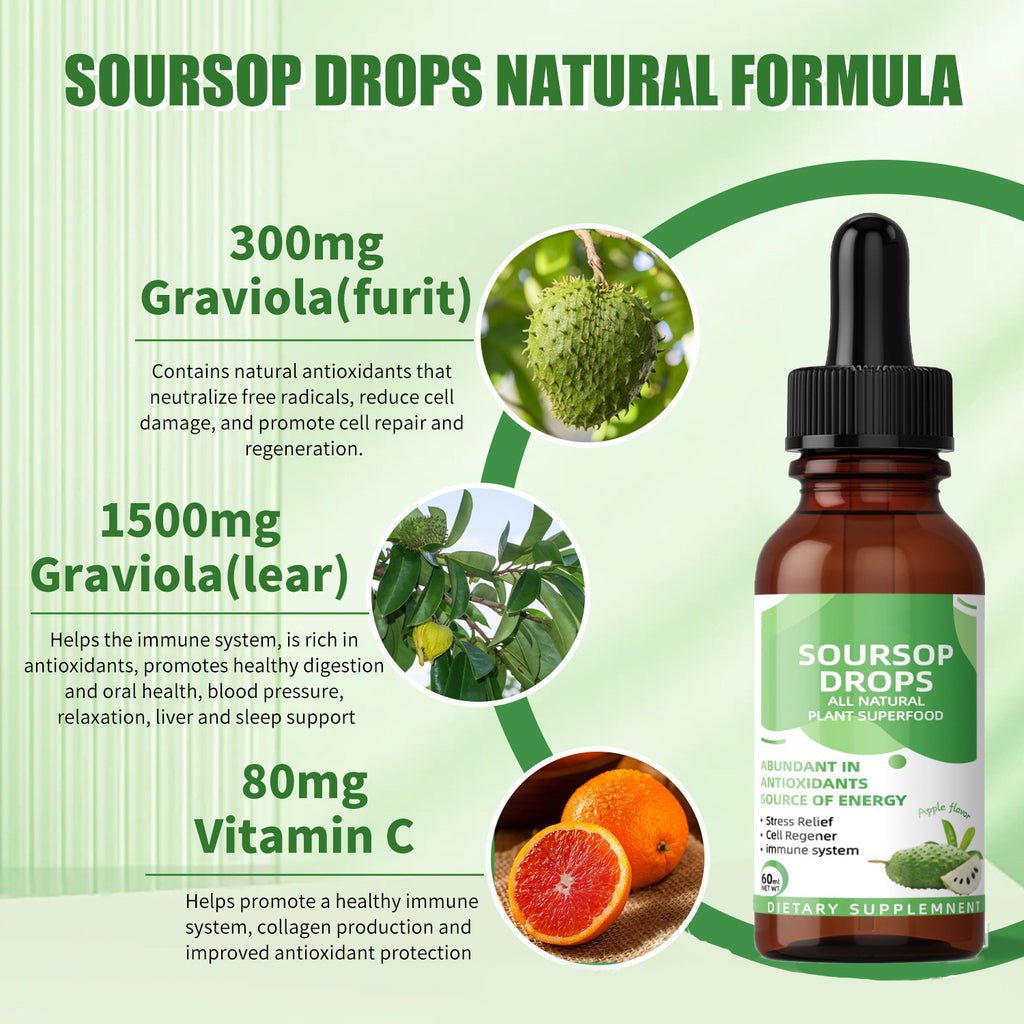 60ml flaske Soursop-ekstrakt er rik på vitamin C